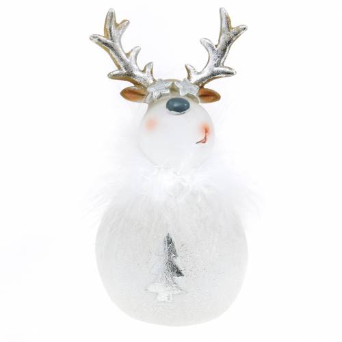 Floristik24 Figura dekoracyjna jeleń biała 17cm