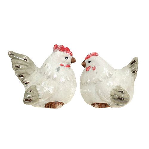 Floristik24 Figurka dekoracyjna kurczak 5cm Szary 2szt.