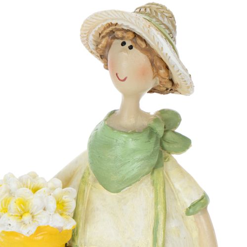 Dekoracyjne figurki ogrodników, dekoracja stołu, lato, zielono-żółte, 16,5 x 5,5 cm, 2 sztuki | Floristik24.pl