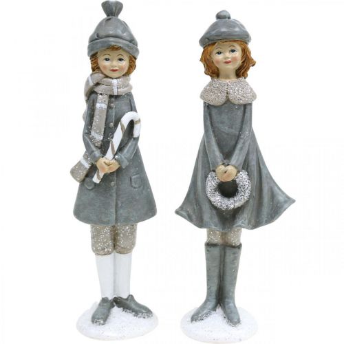 Produkt Deco figurki zimowe figurki dziecięce dziewczynki wys.19cm 2szt