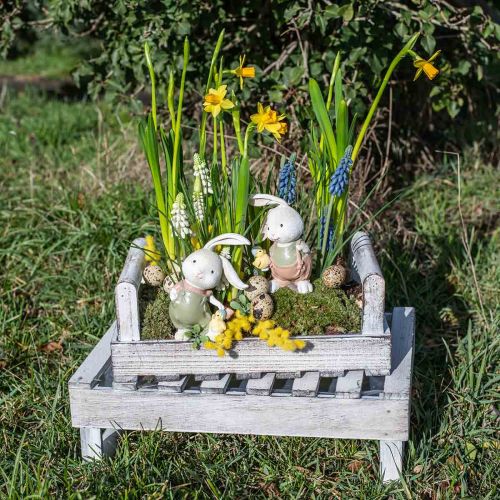 Floristik24 Deco figurki deco królik królik dzieci z pisklętami wys.11cm 2szt