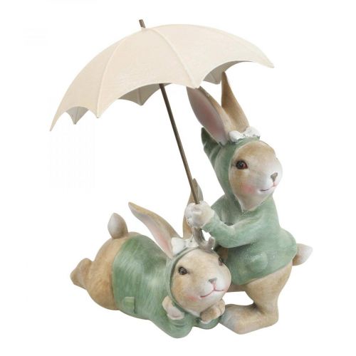 Deco figurki królik para Deco króliki z parasolem wys. 22 cm