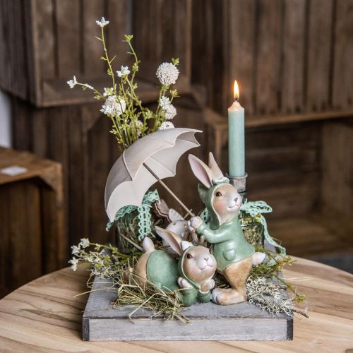 Deco figurki królik para Deco króliki z parasolem wys. 22 cm