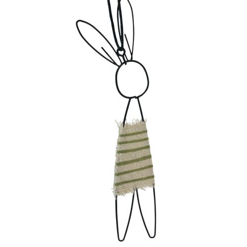 Floristik24 Figurki dekoracyjne królik metalowy wieszak czarny naturalny 19cm 4 szt
