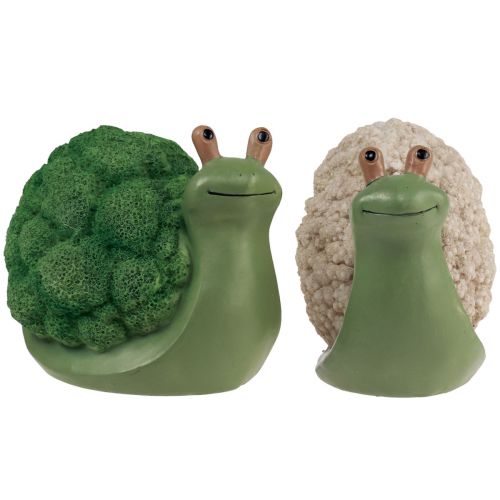 Produkt Dekoracyjne figurki ślimaków dekoracja zielono-biała 7,5x11,5x10,5cm