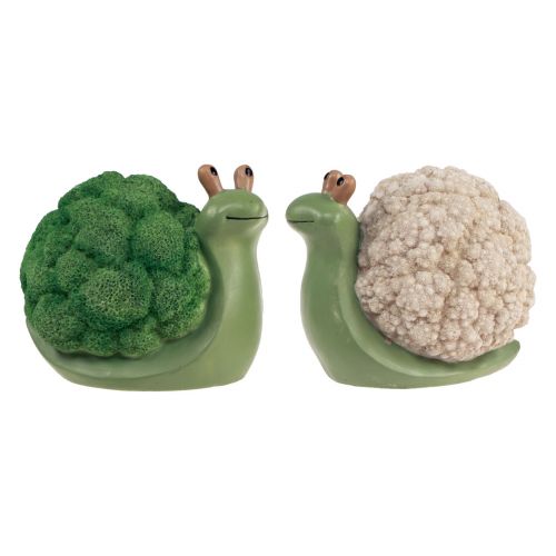 Produkt Dekoracyjne figurki ślimaków dekoracja zielono-biała 7,5x11,5x10,5cm