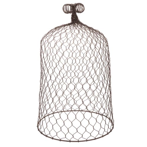 Dekoracyjny dzwonek metalowy, pomoc do wspinaczki, osłona z drutu, brązowy, wykończenie rdzawe, wys. 50/41 cm, Ø 30/25 cm, zestaw 2 szt. | Floristik24.pl