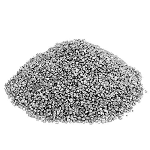 Floristik24 Dekoracyjny granulat srebrny kamienie dekoracyjne 2mm - 3mm 2kg