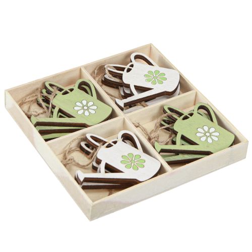 Produkt Wieszak dekoracyjny konewka dekoracja drewniana naturalna zieleń 8cm 12 szt