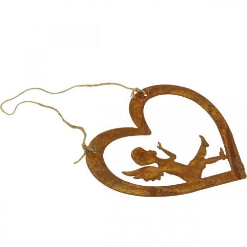 Produkt Deco wieszak metalowy patyna deco serce aniołek Ø15cm 6szt