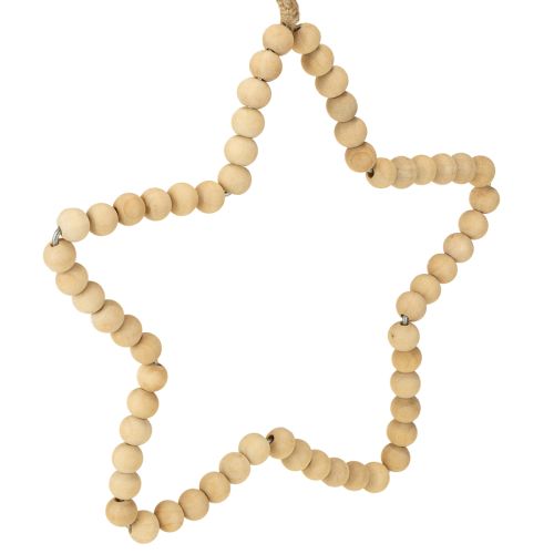 Produkt Ozdobne świąteczne koraliki drewniane serce gwiazda drzewo wys. 16cm 3 szt