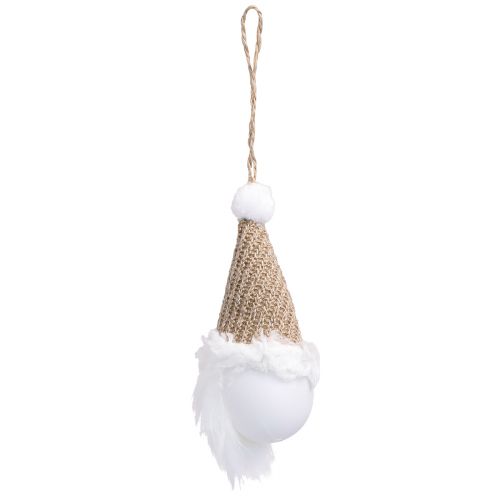 Produkt Wieszak dekoracyjny Krasnal bożonarodzeniowy biały brązowy W11cm 3 szt