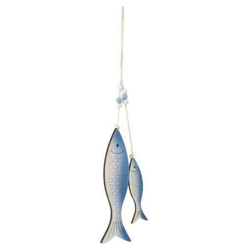 Floristik24 Ozdobny wieszak na rybki w kolorze niebiesko-białym z łuskami 11,5/20 cm, zestaw 2 szt