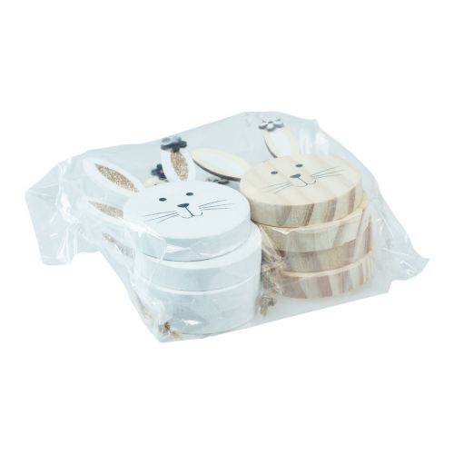 Produkt Wieszak dekoracyjny drewniany głowa królika naturalne białe złoto 10,5cm 8 sztuk