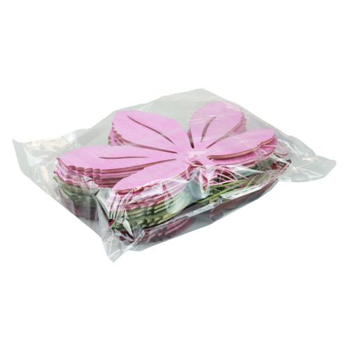 Produkt Wieszak dekoracyjny drewno jesienne liście różowy fioletowy zielony 12x10cm 12 szt