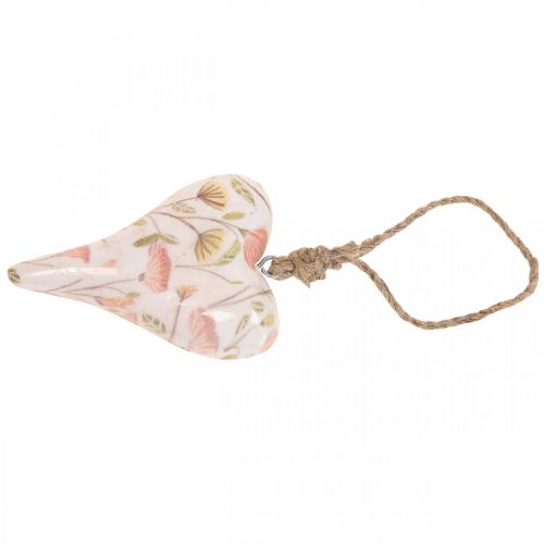 Floristik24 Deco wieszak drewniane serce deco wieszak motyw kwiaty 7x10x2,5cm