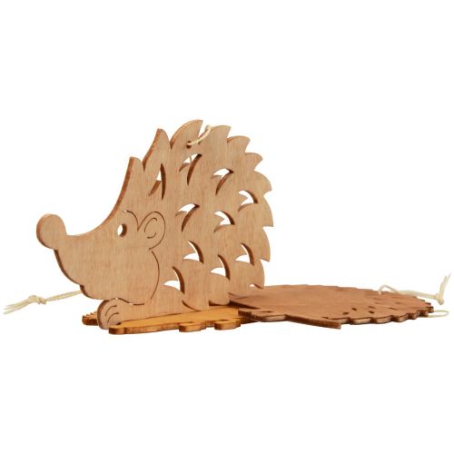 Floristik24 Wieszak dekoracyjny jeż drewniany dekoracja brązowy naturalny pomarańczowy 12x10cm 12 szt