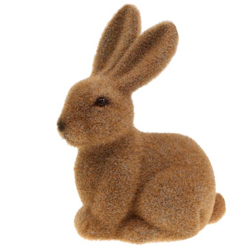 Produkt Dekoracyjny króliczek flokowany brązowy Dekoracja zajączka wielkanocnego 15cm 4 szt