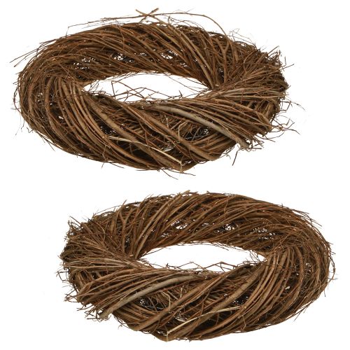 Produkt Wianek dekoracyjny z gałązek wiązu naturalnego Ø32cm–35cm W6,5cm 2szt