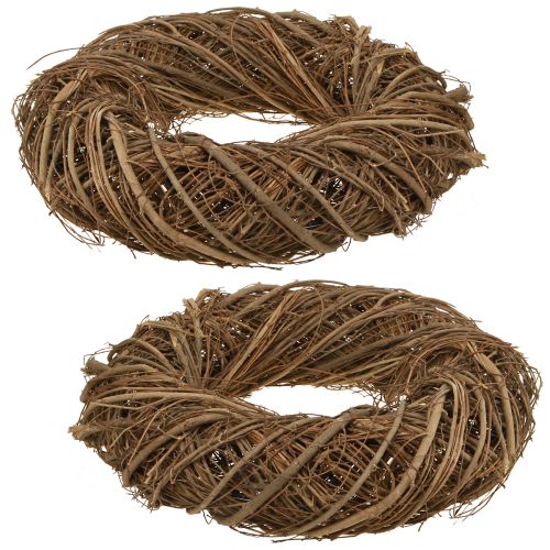 Produkt Wianek dekoracyjny z gałązek wiązu w kolorze naturalnym Ø28–30cm W6,5cm 2szt