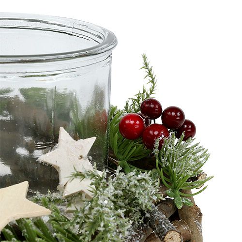 Floristik24 Wieniec dekoracyjny z słojem na świecę Ø20cm