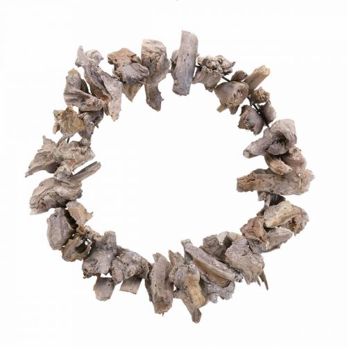 Floristik24 Wianek dekoracyjny wieniec naturalny dekoracja z drewna korzeniowego naturalna biel Ø30cm