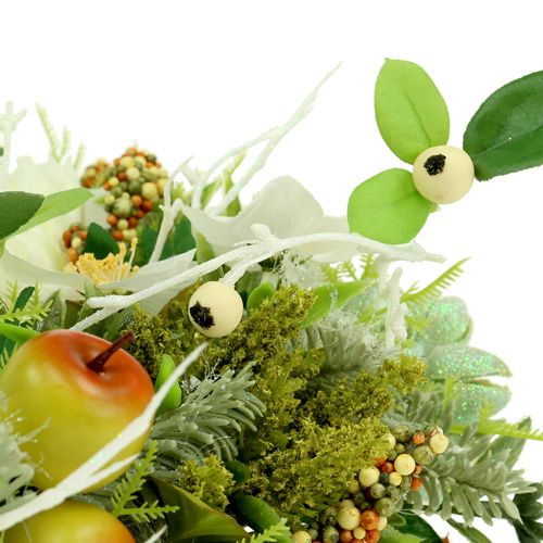 Floristik24 Wianek dekoracyjny z różami Ø40cm biały, zielony