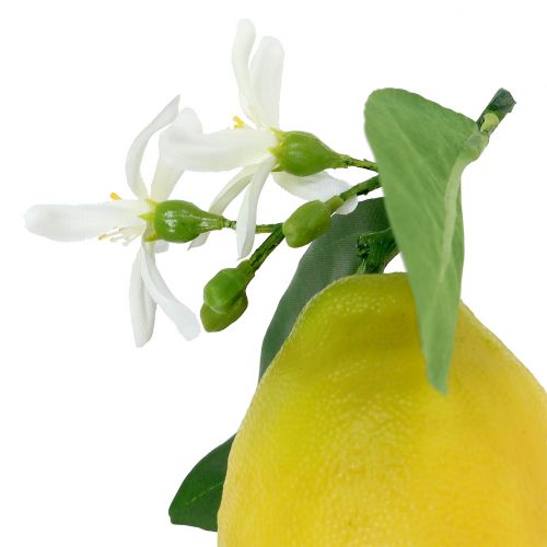 Floristik24 Owoce ozdobne cytryny z liśćmi żółte 9,5cm 4szt