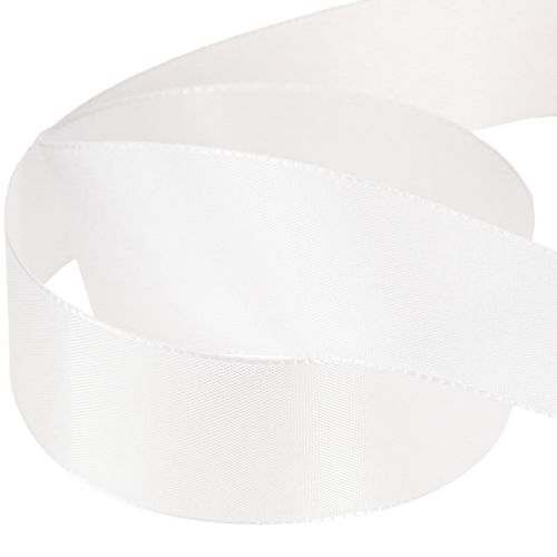Produkt Wstążka dekoracyjna wstążka prezentowa biała poliestrowa 40mm 50m