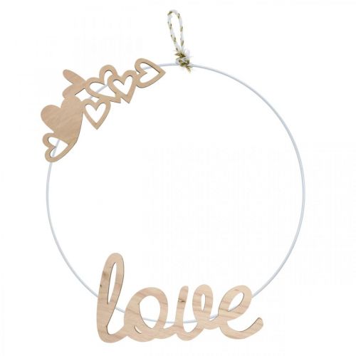 Produkt Serca "Love" ozdoba drewniana naturalna z tabliczką ozdobną na magnes 20,5/25cm 6 sztuk