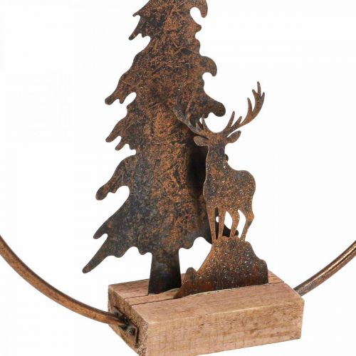Floristik24 Dekorowanie świątecznej jodły jelenia metalowa podstawa drewniana Ø38cm