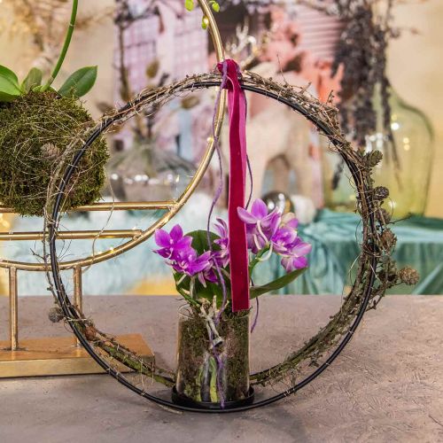 Produkt Ozdobny okrągły świecznik metalowy świecznik czarny Ø35cm
