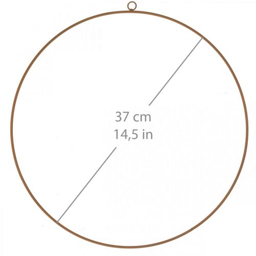 Floristik24 Obręcz ozdobna, kółko metalowe, kółko ozdobne do zawieszenia patyna Ø37cm 3szt