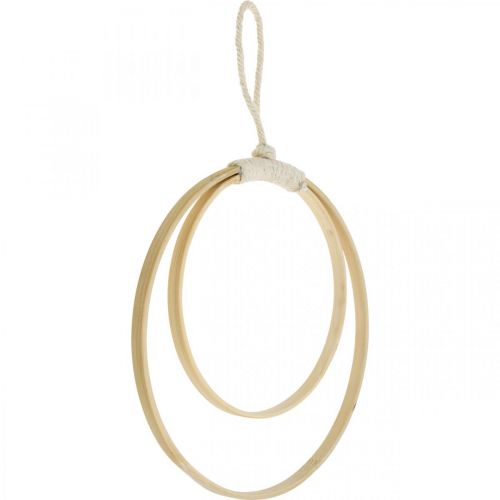 Produkt Pierścionek do zawieszenia, DIY, dekoracja okna, styl boho, podwójny pierścień naturalne kolory Ø20/15cm 4 szt
