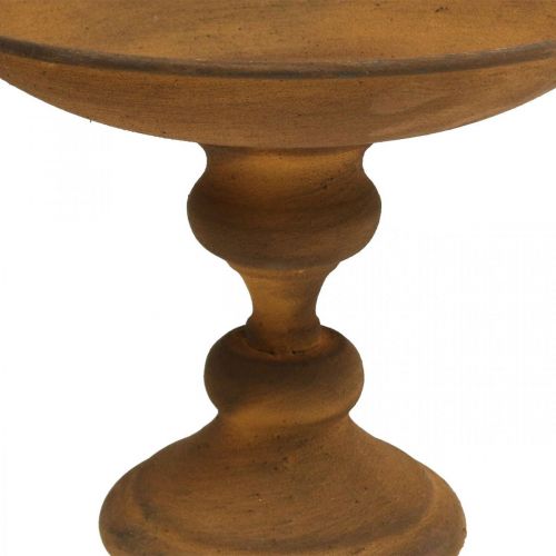 Floristik24 Misa ozdobna na stopkę miska rdzawy metal Ø22cm W18,5cm