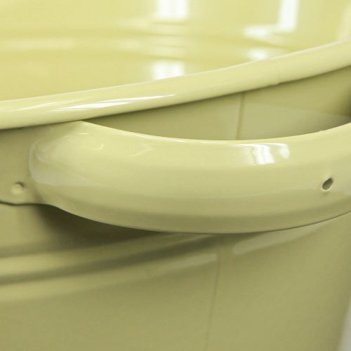 Produkt Miska dekoracyjna, metalowa, zielono-żółta, z uchwytem w kształcie kwiatka Ø33,5cm