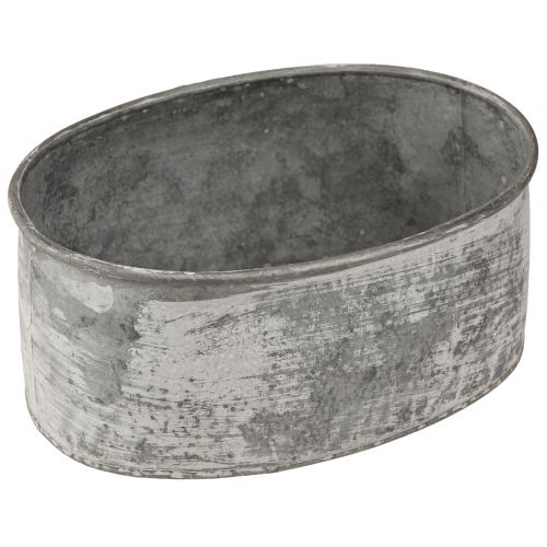 Produkt Dekoracyjna metalowa miska owalna, szara L22,5/19,5/16cm, zestaw 3 szt