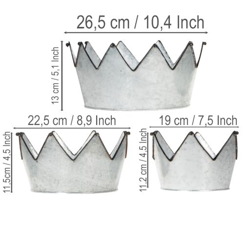 Produkt Miska dekoracyjna metalowa korona Ø26,5/22,5/19cm zestaw 3 szt.