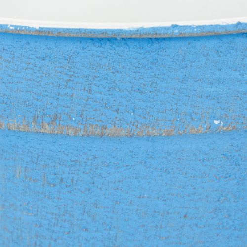 Produkt Dekoracyjna miska/doniczka, metal niebieski, dekoracja w stylu shabby chic, Ø17 cm, wys. 8,5 cm