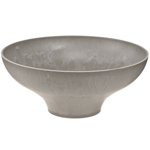 Miska dekoracyjna z podstawą, okrągła, szara, Ø19cm, wys.8cm