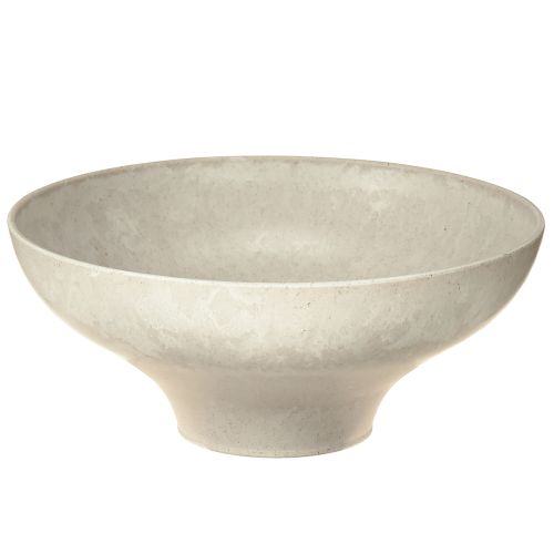 Floristik24 Miska dekoracyjna z podstawą plastikowa okrągła kremowa Ø19cm wys.8cm