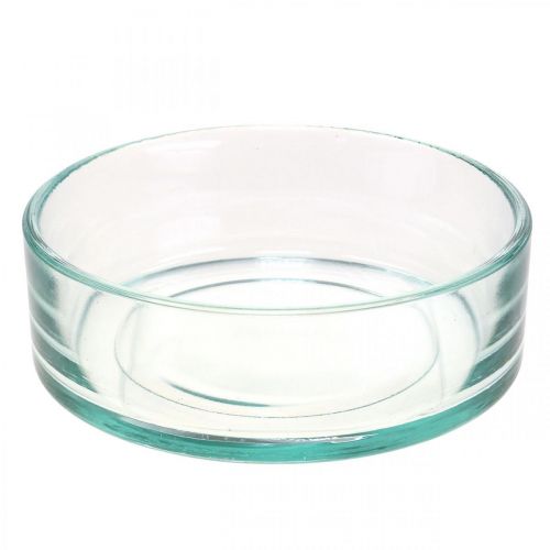 Floristik24 Dekoracyjna miska szklana miska szklana okrągła płaska przezroczysta Ø15cm W5cm