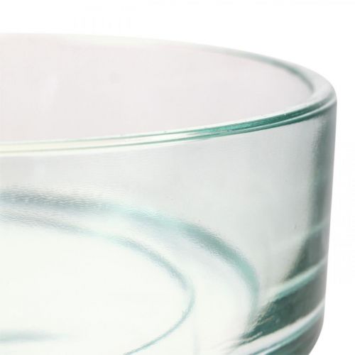Floristik24 Dekoracyjna miska szklana miska szklana okrągła płaska przezroczysta Ø15cm W5cm