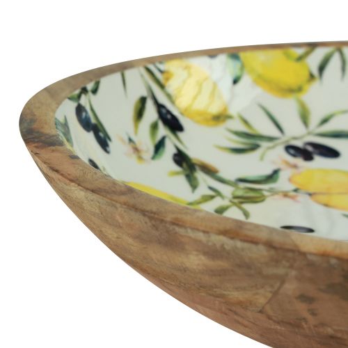Floristik24 Dekoracyjna miska drewniana miska cytrynowa z drewna mango Ø30/24cm, zestaw 2 szt