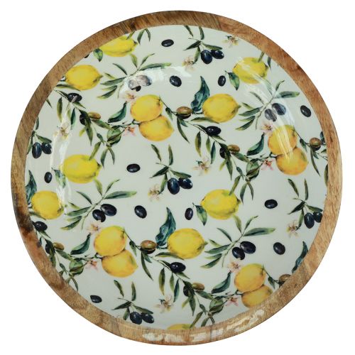 Floristik24 Dekoracyjna miska drewniana miska cytrynowa z drewna mango Ø30/24cm, zestaw 2 szt