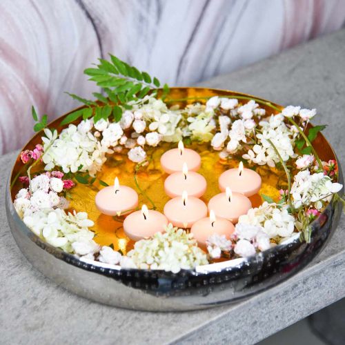 Floristik24 Dekoracyjna miska metalowa okrągła Złoto-srebrna taca Ø36,5 cm