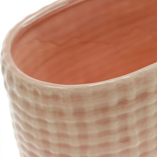 Floristik24 Misa dekoracyjna, doniczka, skrzynka na kwiaty, wzór kosza do dekoracji ceramicznych L21cm