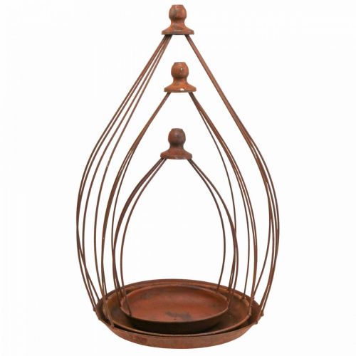 Floristik24 Miska dekoracyjna rdzawa patyna dekoracja wisząca dekoracja Ø18,5/24,5/27cm