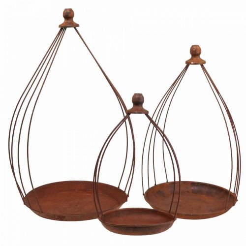 Floristik24 Miska dekoracyjna rdzawa patyna dekoracja wisząca dekoracja Ø18,5/24,5/27cm