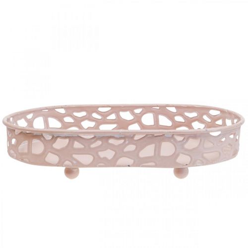 Produkt Miska dekoracyjna Miska owalna z nóżkami dekoracja stołu różowa 30×18cm